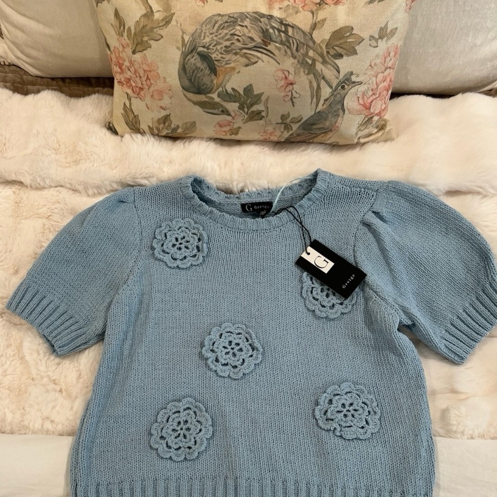 Blue Floral Women's Top